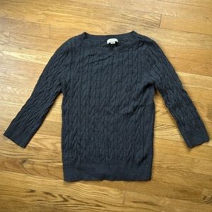 Ann Taylor Loft Cable Knit 3/4 Sleeve Sweater